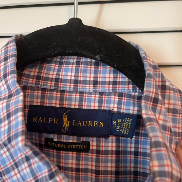Ralph Lauren button down shirt. Checkered long sleeve size 14-16 Large - Picture 3 of 5